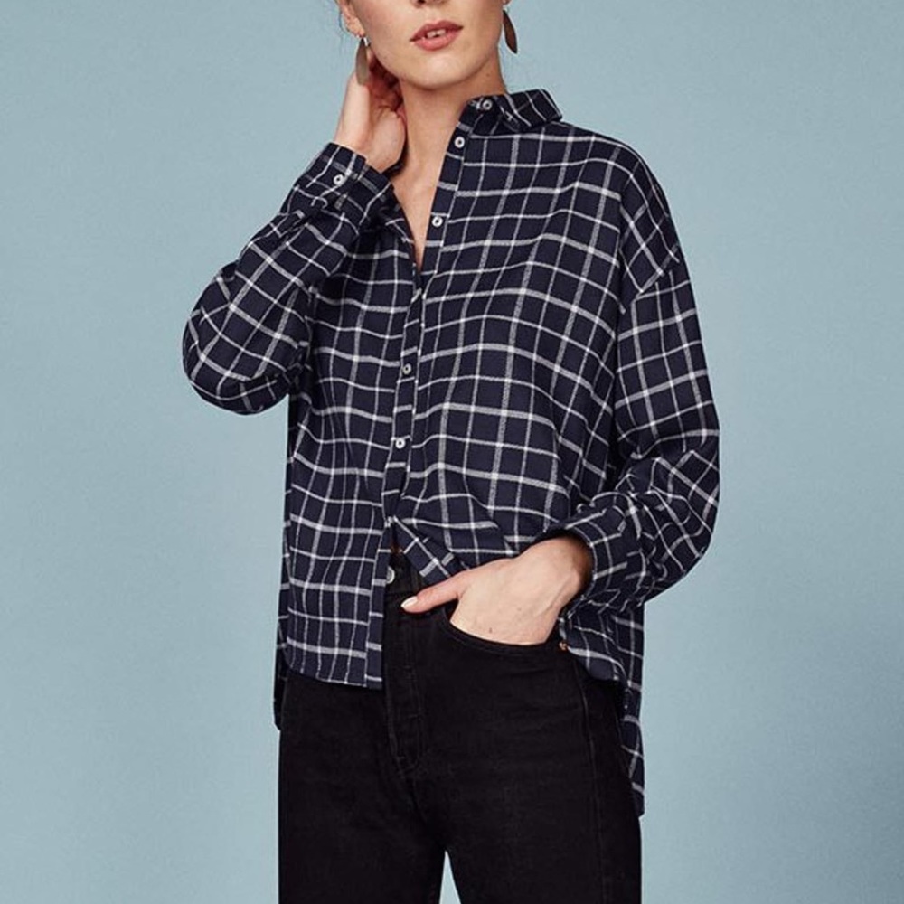 Reformation • Lou Flannel Boxy Buffon Down Top M